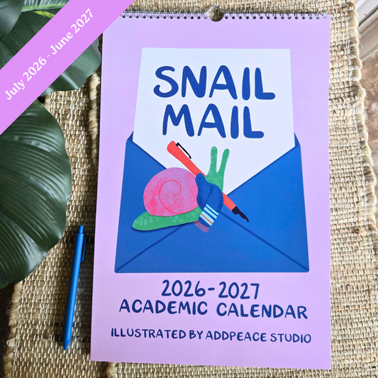 2026-2027 Snail Mail Illustrated Wall Calendar
