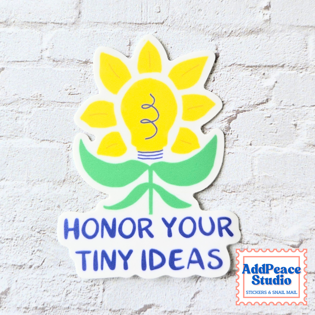 Honor Your Tiny Ideas Light Bulb Sticker for Creatives