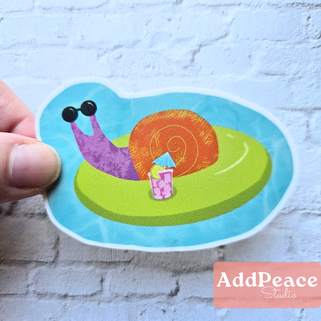 Snail Pool Float Sticker | Cute Summer Snail Vinyl Sticker
