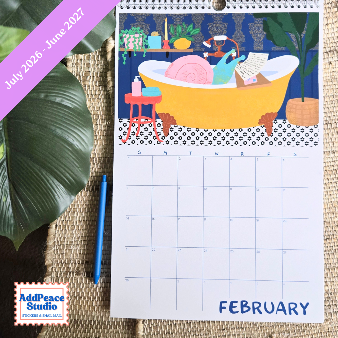 2026-2027 Snail Mail Illustrated Wall Calendar