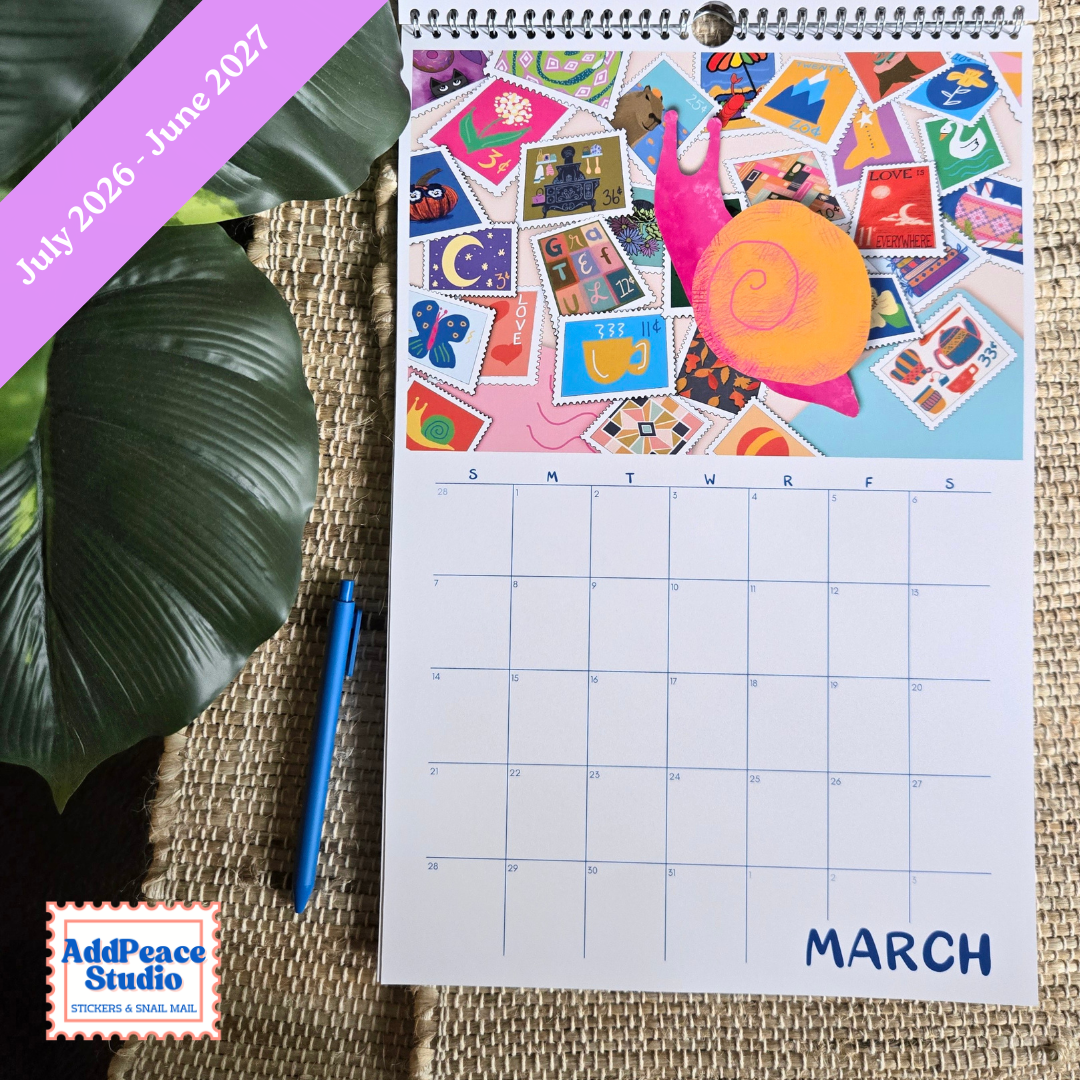 2026-2027 Snail Mail Illustrated Wall Calendar