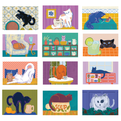 2026-2027 Cats & Cups Illustrated Wall Calendar