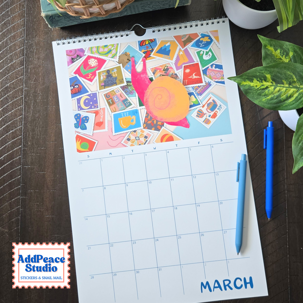 2027 Snail Mail Wall Calendar