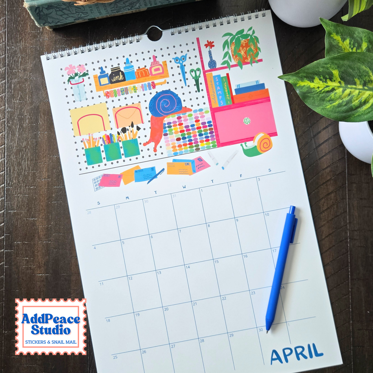 2027 Snail Mail Wall Calendar