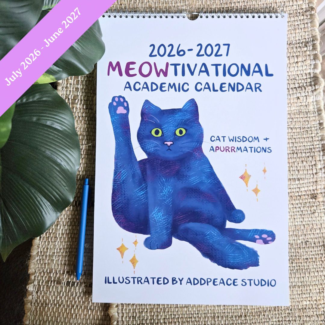2026-2027 Funny Cat Calendar with Motivational Affirmations