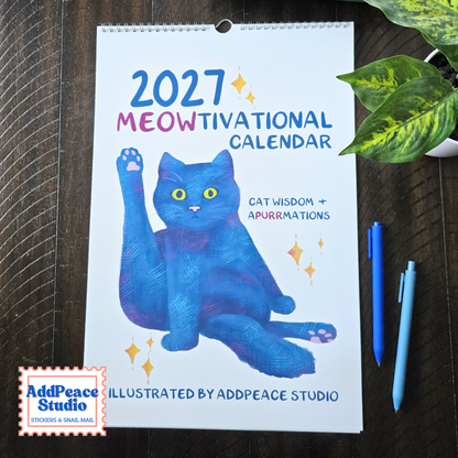 2027 Meowtivational Cat Affirmation Wall Calendar