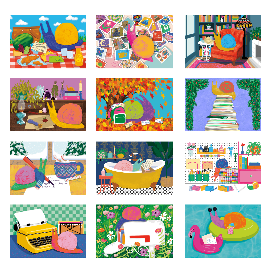 2026-2027 Snail Mail Illustrated Wall Calendar