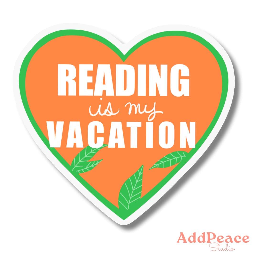 Reading Is My Vacation Sticker: Book Lover Vinyl Decal