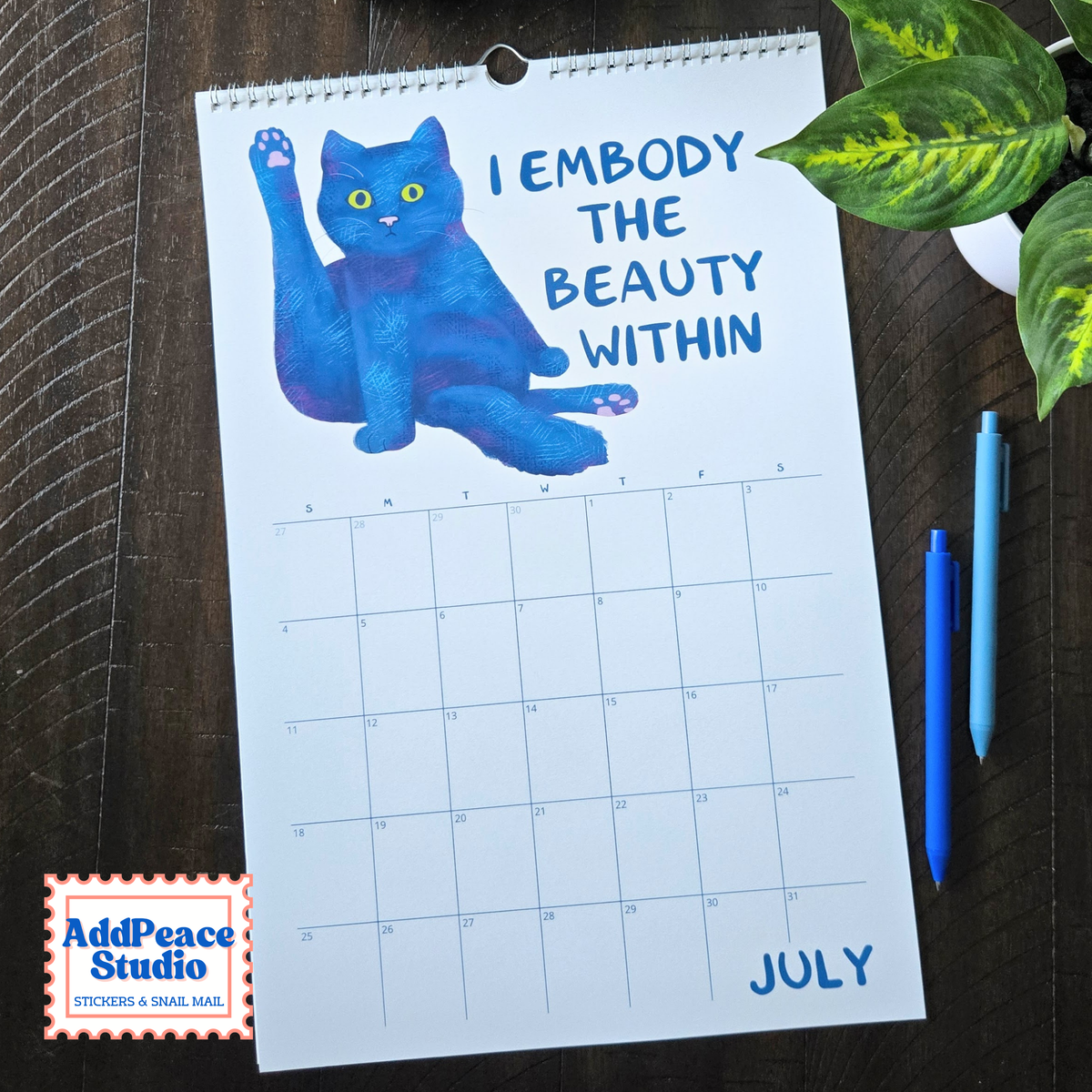 2027 Meowtivational Cat Affirmation Wall Calendar