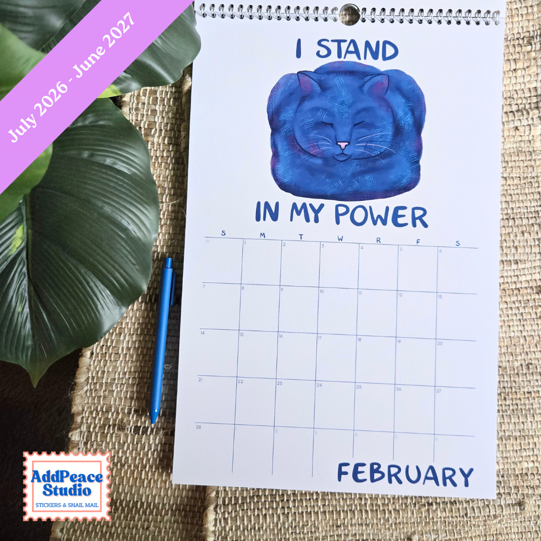 2026-2027 Funny Cat Calendar with Motivational Affirmations
