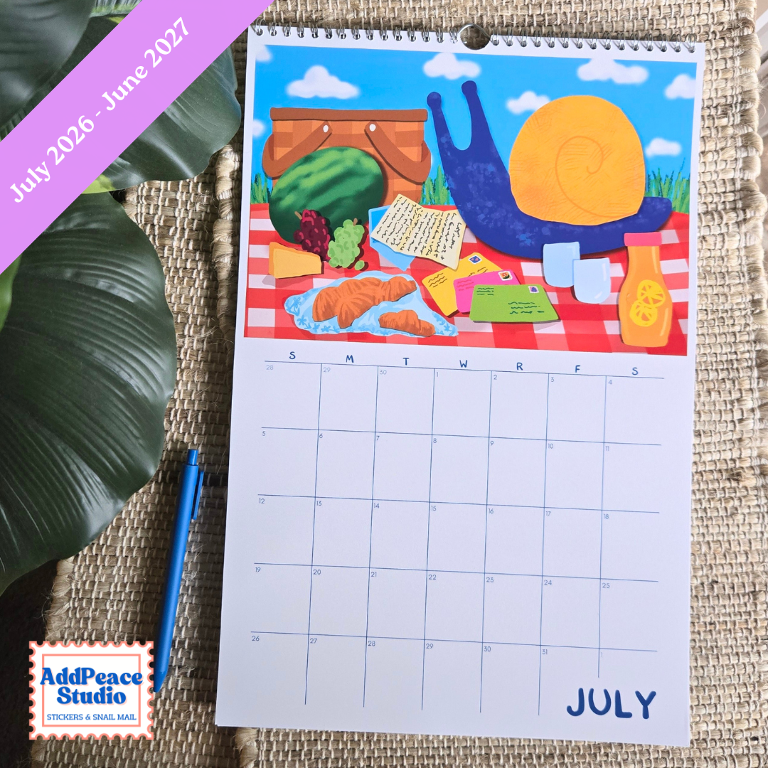 2026-2027 Snail Mail Illustrated Wall Calendar