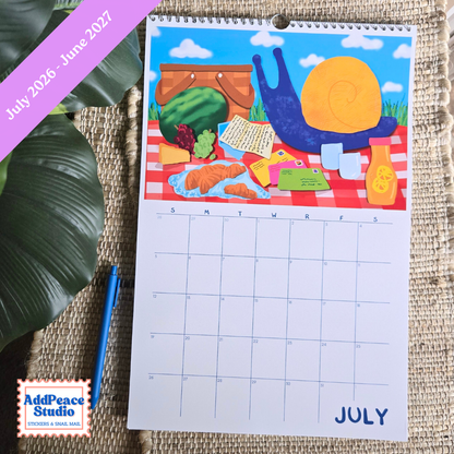 2026-2027 Snail Mail Illustrated Wall Calendar