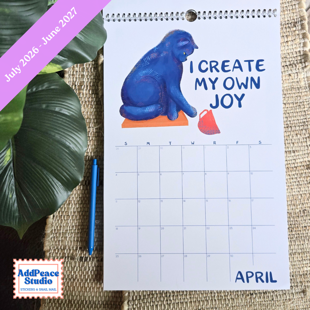 2026-2027 Funny Cat Calendar with Motivational Affirmations
