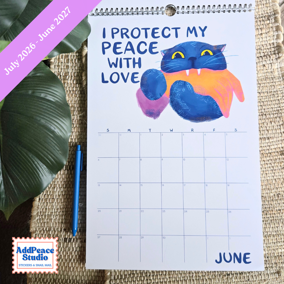 2026-2027 Funny Cat Calendar with Motivational Affirmations