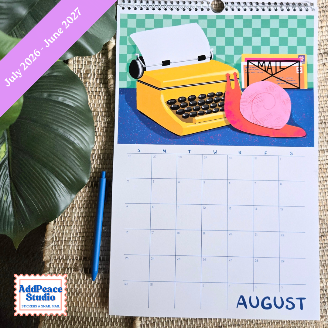 2026-2027 Snail Mail Illustrated Wall Calendar