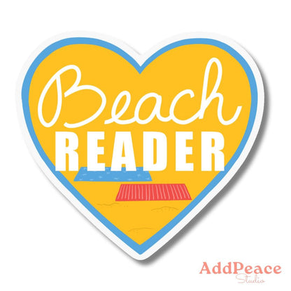 Beach Reader Vinyl Sticker for Romance Readers