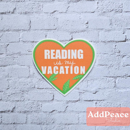 Reading Is My Vacation Sticker: Book Lover Vinyl Decal