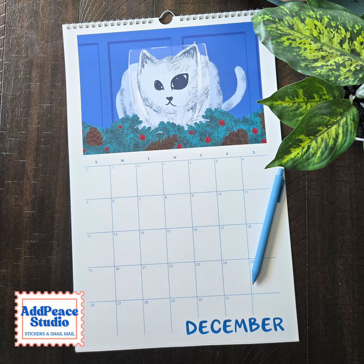 2027 Cats and Cups Wall Calendar