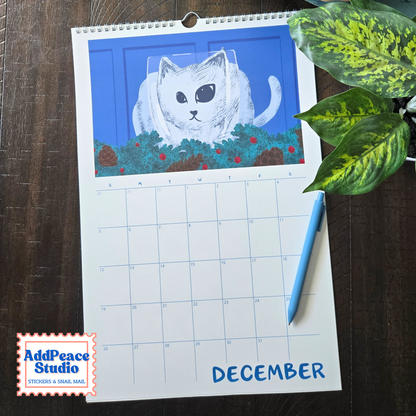2027 Cats and Cups Wall Calendar