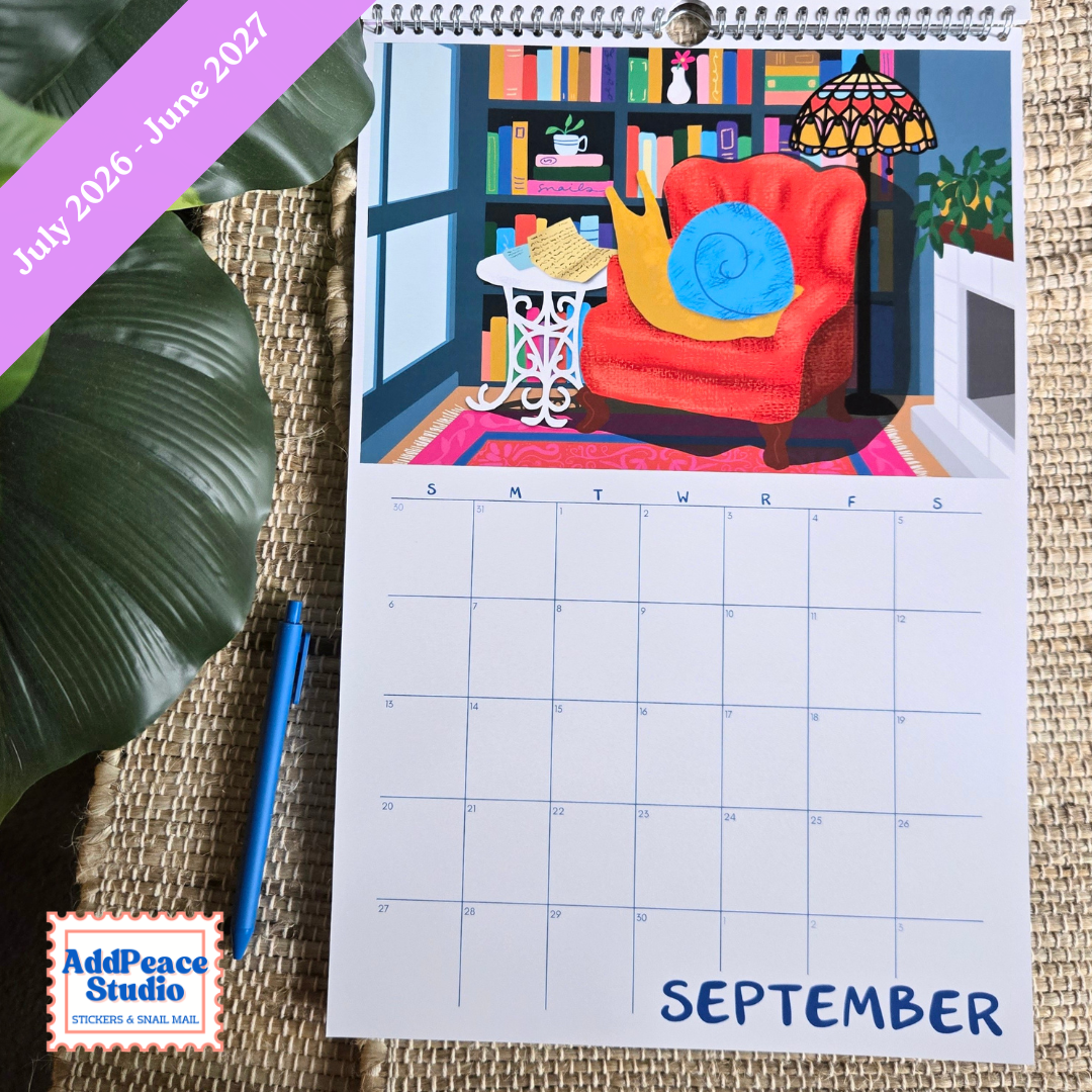 2026-2027 Snail Mail Illustrated Wall Calendar