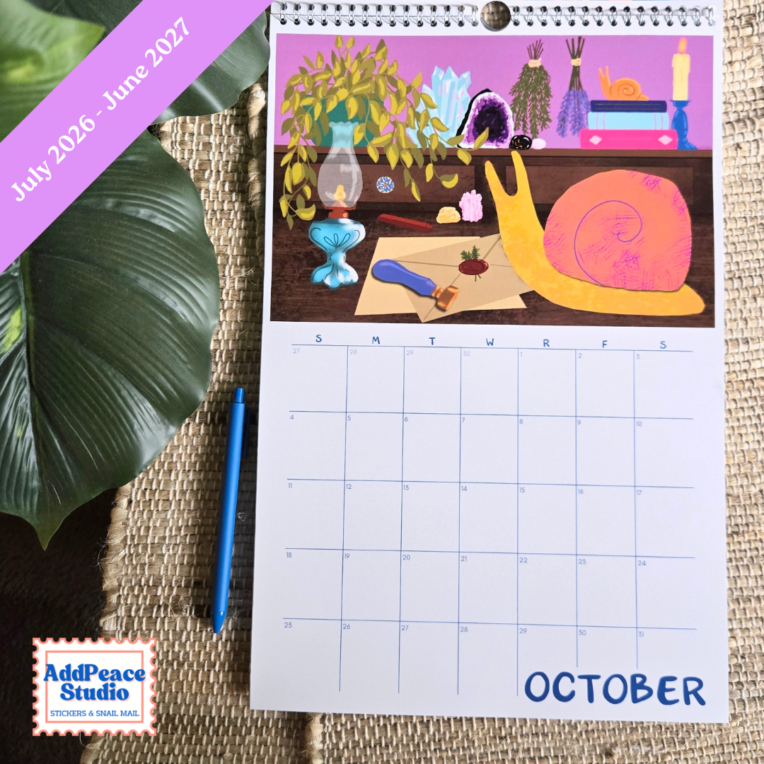 2026-2027 Snail Mail Illustrated Wall Calendar