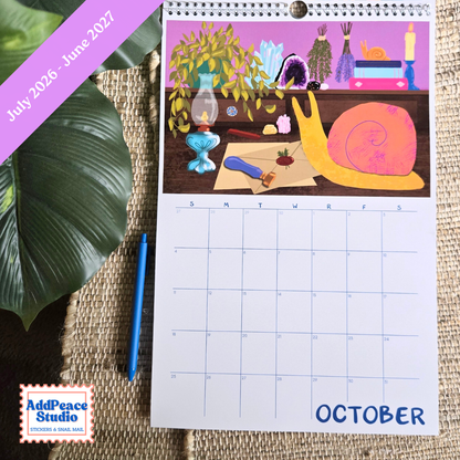 2026-2027 Snail Mail Illustrated Wall Calendar