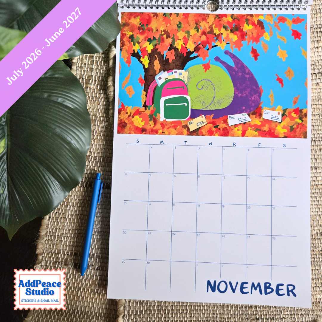 2026-2027 Snail Mail Illustrated Wall Calendar