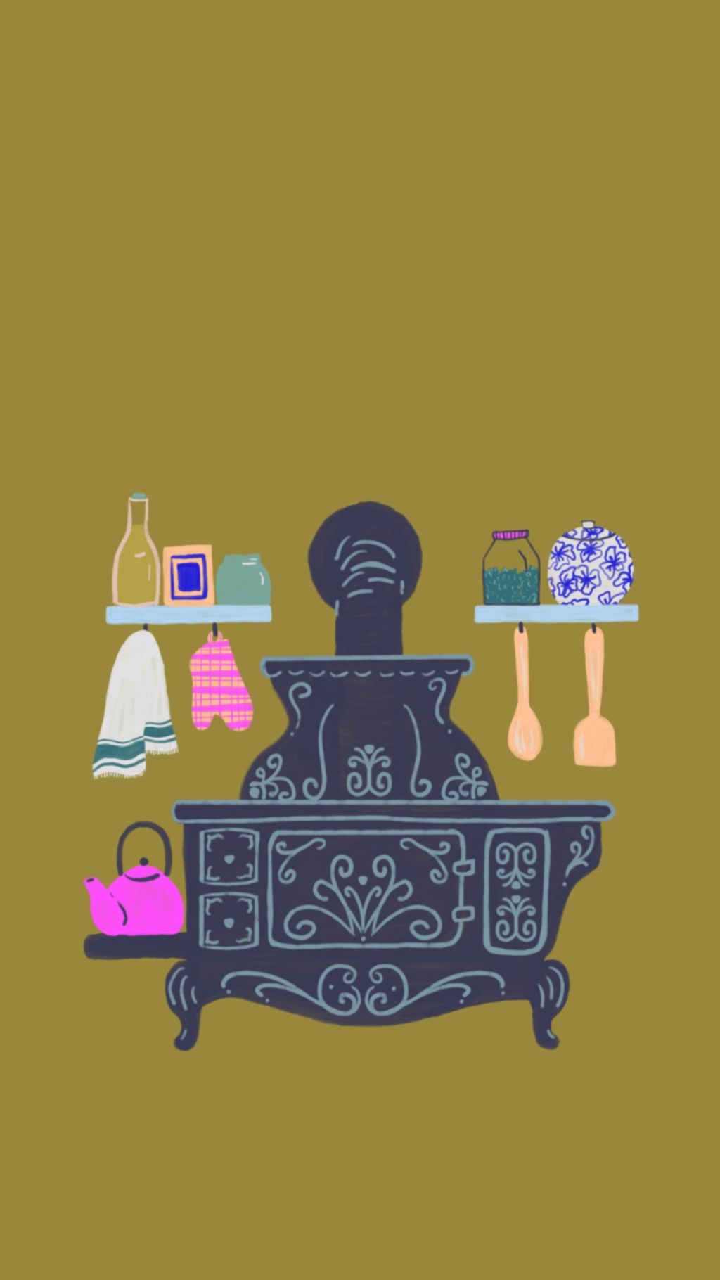 Cozy Stove Phone Wallpaper