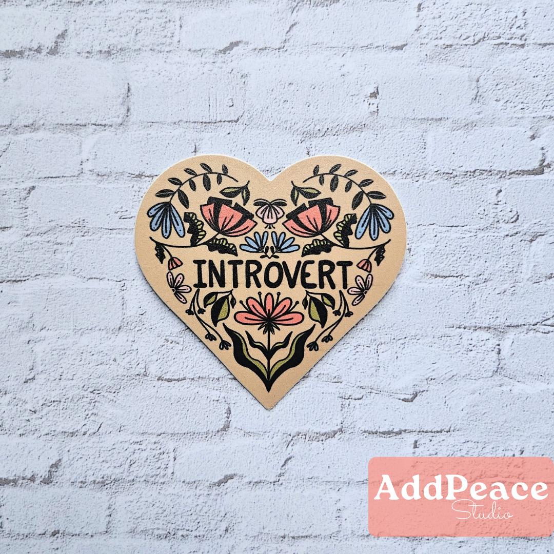 Introvert Heart Floral Vinyl Sticker for Enneagram 5, Enneagram 9