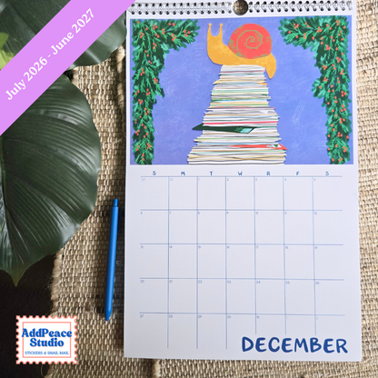 2026-2027 Snail Mail Illustrated Wall Calendar