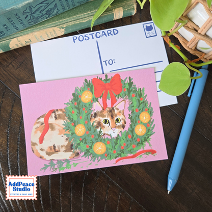 Cats & Crafts 12 Postcard Pack - Artist Made Cat Mini Prints for Postcrossing and Pen Pals