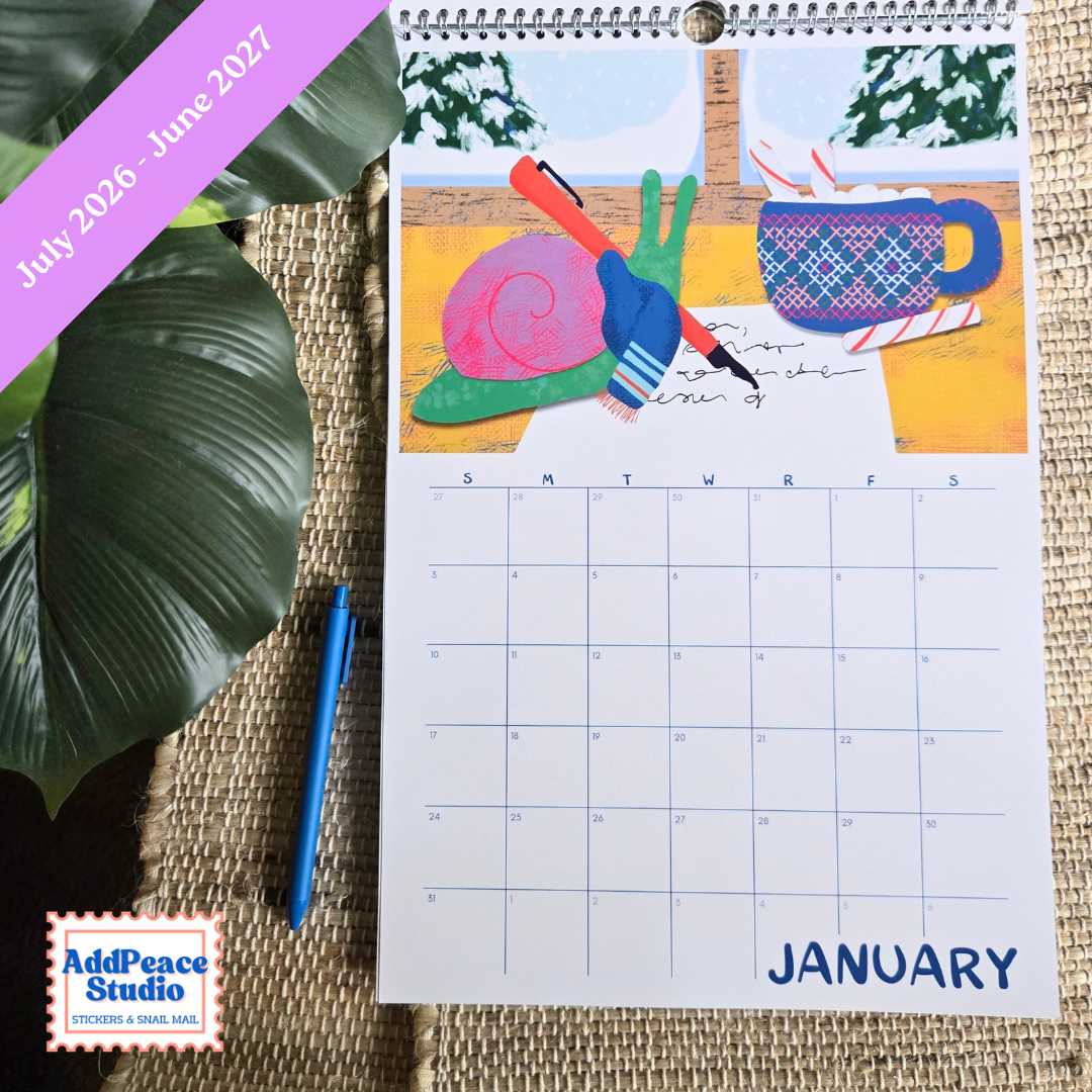 2026-2027 Snail Mail Illustrated Wall Calendar