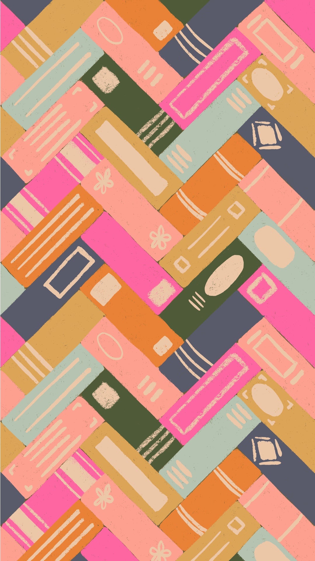 Bookstack Phone Wallpaper