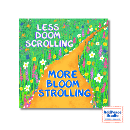 Less Doom Scrolling, More Nature - Mental Health Sticker