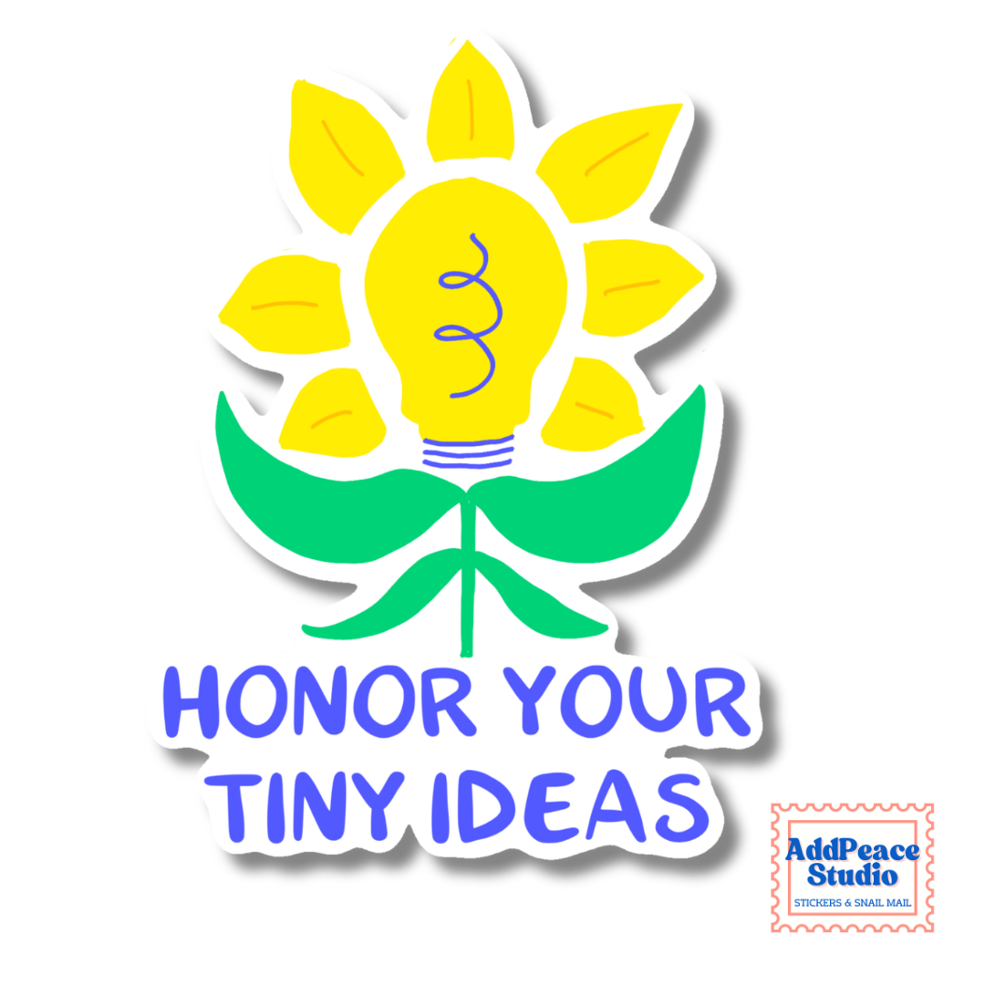 Honor Your Tiny Ideas Light Bulb Sticker for Creatives