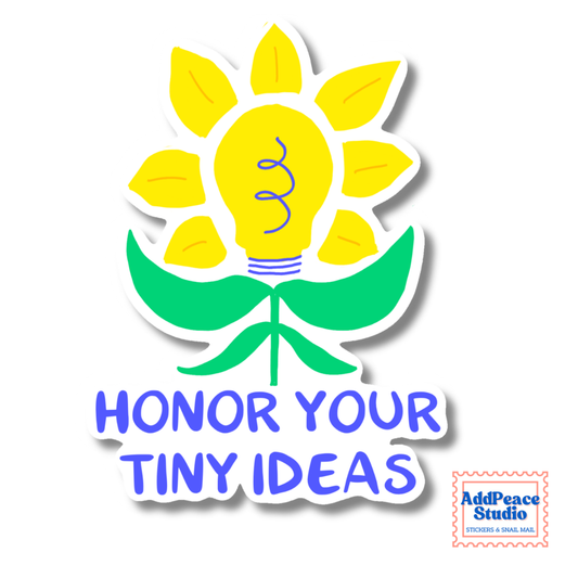 Honor Your Tiny Ideas Light Bulb Sticker for Creatives