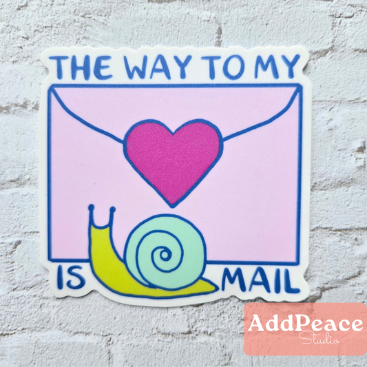 The Way to My Heart is Snail Mail Pen Pal Envelope Sticker