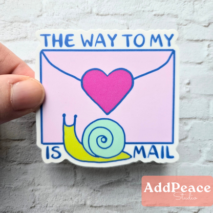 The Way to My Heart is Snail Mail Pen Pal Envelope Sticker