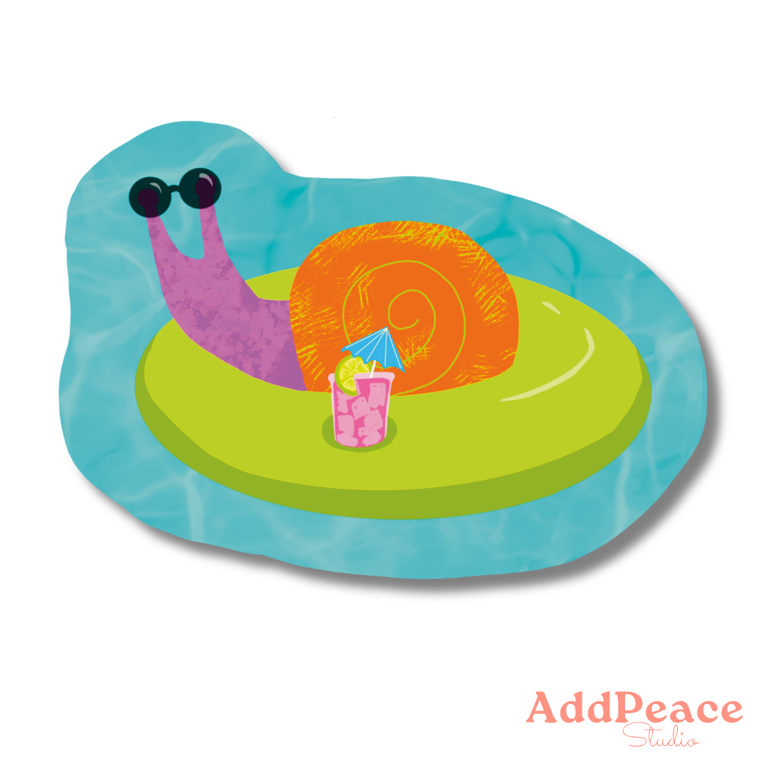 Snail Pool Float Sticker | Cute Summer Snail Vinyl Sticker