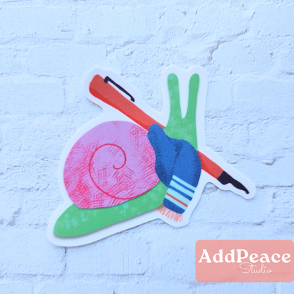 Writing Snail Sticker | Cozy Creative Snail with Pen