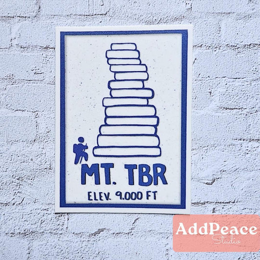 MT. TBR Hiking Your Bookstack Vinyl Sticker for Avid Readers