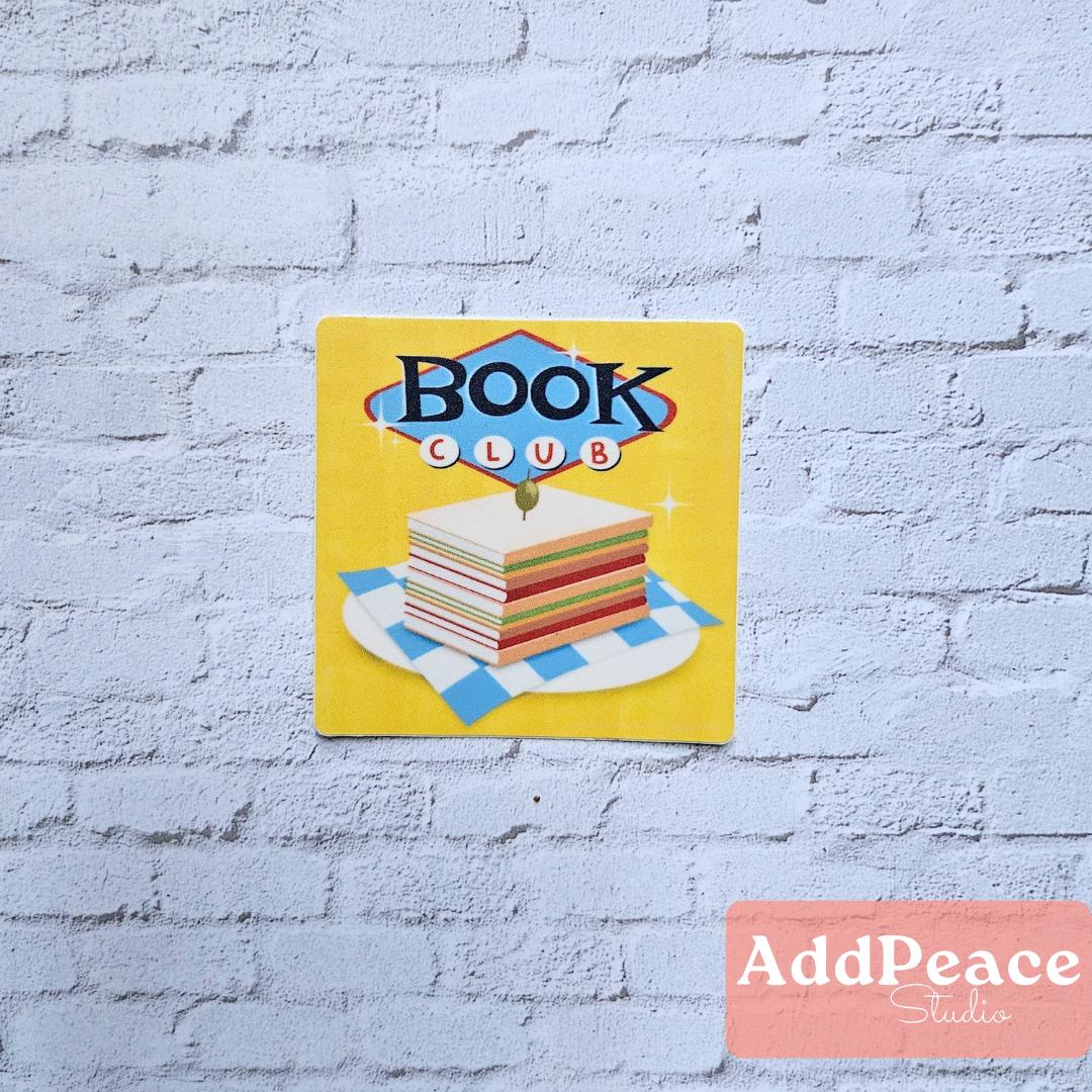 Book Club Sandwich Sticker: Waterproof Vinyl Decal for Book Lovers